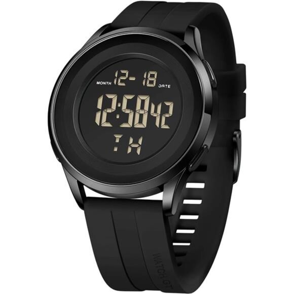 Mens Digital Waterproof Military Watch for Men Black Dive Tactical Sports